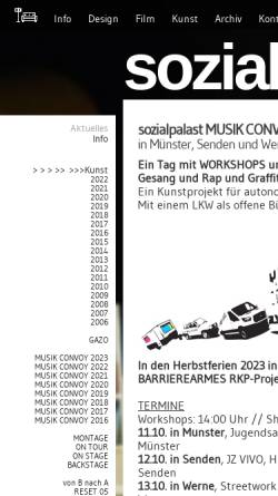 Vorschau der mobilen Webseite www.sozialpalast.de, Sozialpalast - Erik Biembacher, Dipl.Des.