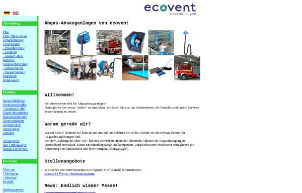 Vorschau von www.ecovent.de, Ecovent Energie- und Umwelttechnik GmbH