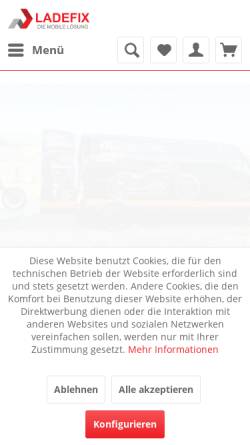 Vorschau der mobilen Webseite www.ladefix.de, Ladefix Laderampen
