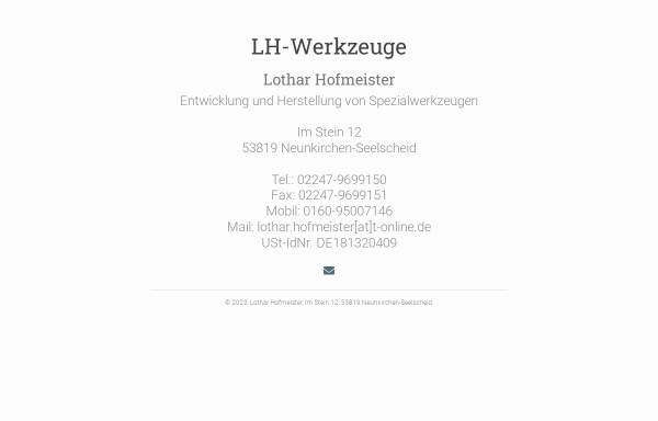 Vorschau von www.lh-werkzeuge.de, LH-Werkzeuge - Lothar Hofmeister