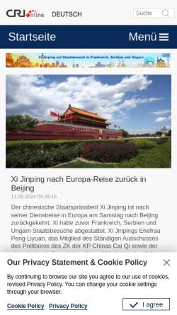 Vorschau der mobilen Webseite german.cri.cn, Radio China International