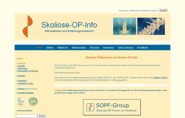 Vorschau von www.skoliose-op.info, Infos zu Skoliose - OPs