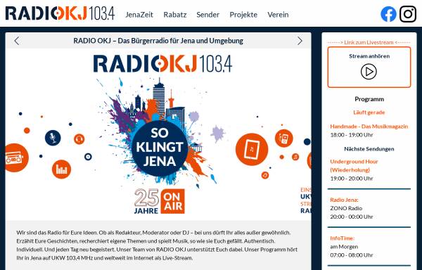Vorschau von www.radio-okj.de, Offener Hörfunkkanal Jena
