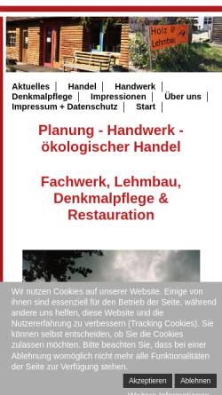 Vorschau der mobilen Webseite www.holz-und-lehmbau.de, Holz- und Lehmbau GmbH, Inh. Christof Wanderer