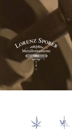 Vorschau der mobilen Webseite www.metallornamente.com, Sporer, Lorenz