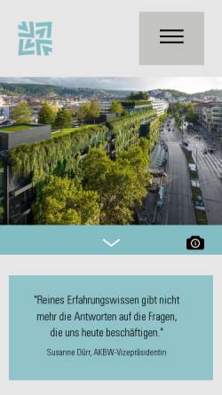 Vorschau der mobilen Webseite www.akbw.de, Architektenkammer Baden-Württemberg