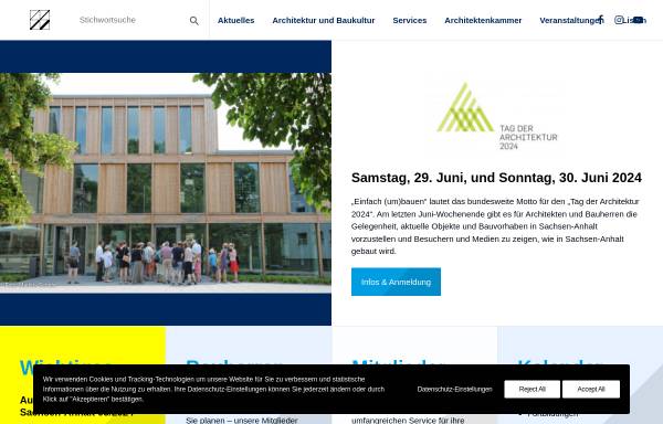 Vorschau von www.ak-lsa.de, Architektenkammer Sachsen-Anhalt