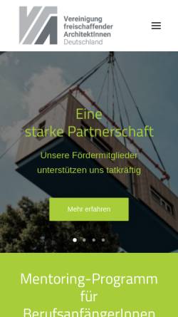 Vorschau der mobilen Webseite vfa-architekten.de, Vereinigung Freischaffender Architekten Deutschlands e.V.