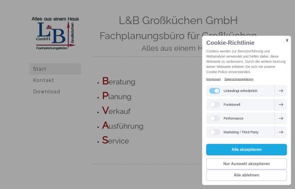 Vorschau von www.lb-grosskuechen.de, L&B GmbH - Gunter Lindekuh und Jürgen Baumeister