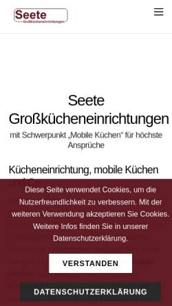 Vorschau der mobilen Webseite www.seete.com, Seete Großkücheneinrichtung