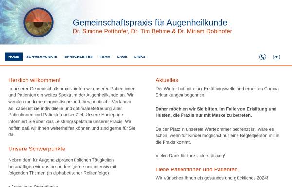 Vorschau von www.drbehme.de, Dr. Behme - Augenarztpraxis