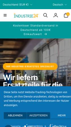 Vorschau der mobilen Webseite industrie24.com, Industrie Markt