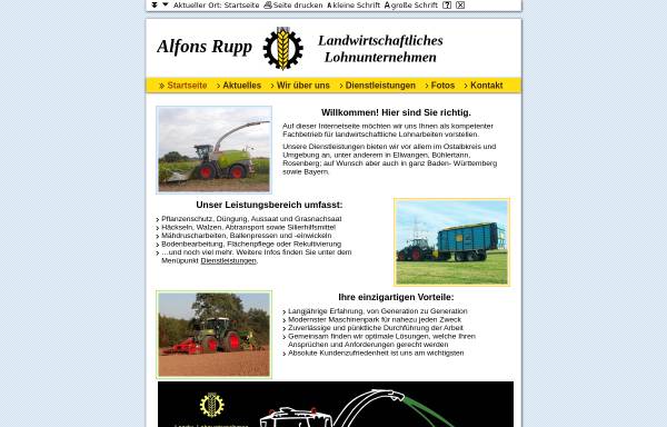 Vorschau von www.lohnunternehmen-rupp.de, Alfons Rupp, Inhaber: Klaus Rupp