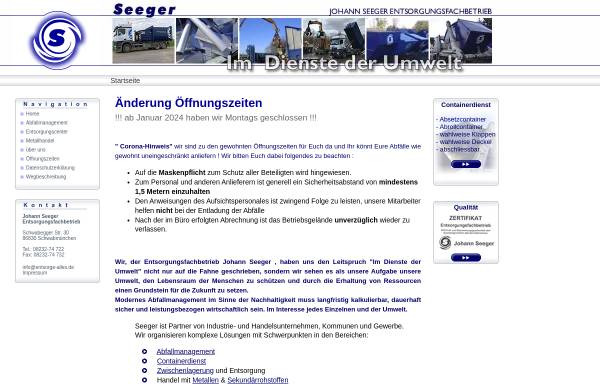 Vorschau von www.entsorge-alles.de, Lohnunternehmen Johann Seeger