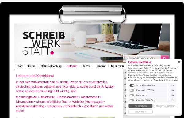 Vorschau von www.schreibwerkstatt.co.at, Lektorat und Schreibwerkstatt Liedl-Kahofer
