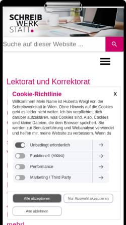 Vorschau der mobilen Webseite www.schreibwerkstatt.co.at, Lektorat und Schreibwerkstatt Liedl-Kahofer