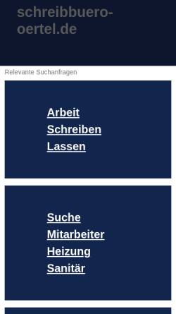 Vorschau der mobilen Webseite schreibbuero-oertel.de, Schreibbüro Pia Oertel