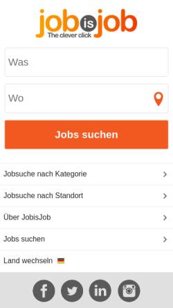 Vorschau der mobilen Webseite www.jobisjob.de, JobisJob S.L.