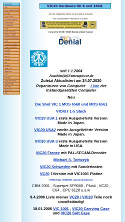 Vorschau der mobilen Webseite vic20.de, VIC20