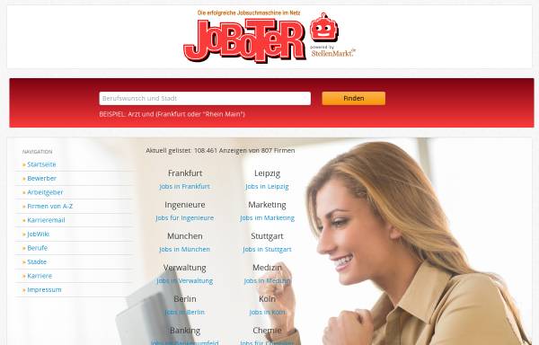 Vorschau von www.joboter.de, Joboter.de, AdPartner Stellenmarkt AG