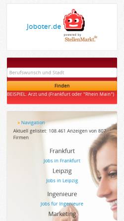 Vorschau der mobilen Webseite www.joboter.de, Joboter.de, AdPartner Stellenmarkt AG