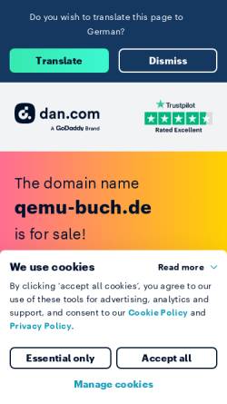 Vorschau der mobilen Webseite qemu-buch.de, QEMU + Kernel-based Virtual Machine