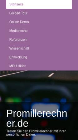 Vorschau der mobilen Webseite www.promillerechner.de, Dipl.-Psychologe Lutz Mehlhorn
