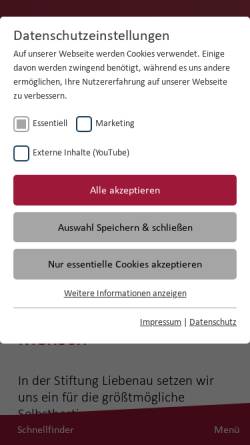 Vorschau der mobilen Webseite www.stiftung-liebenau.de, Stiftung Liebenau
