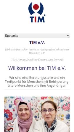 Vorschau der mobilen Webseite timev.de, Türkisch-Deutscher Verein zur Integration behinderter Menschen