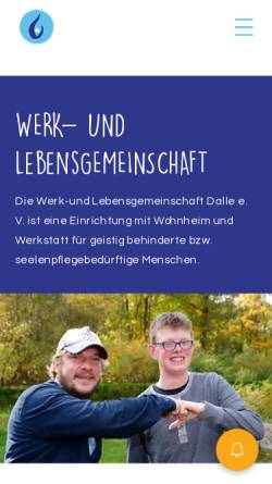 Vorschau der mobilen Webseite www.wlg-dalle.de, Werk- und Lebensgemeinschaft Dalle e.V.