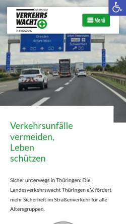 Vorschau der mobilen Webseite www.lvw-thueringen.de, Landesverkehrswacht Thüringen e. V.