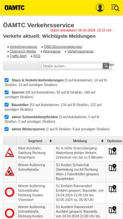 Vorschau der mobilen Webseite www.oeamtc.at, ÖAMTC Verkehrsservice