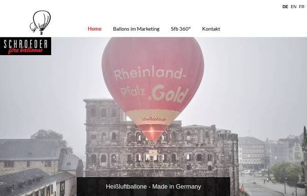 Vorschau von schroederballon.de, Schroeder Fire Balloons GmbH