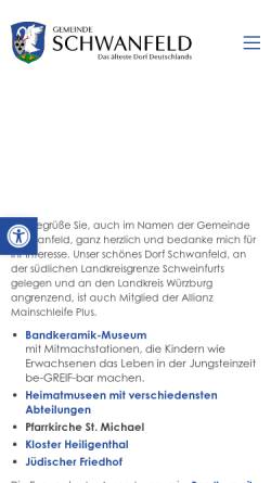Vorschau der mobilen Webseite www.schwanfeld.de, Schwanfeld