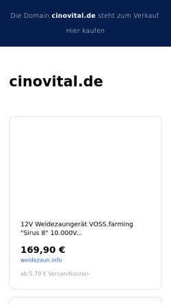 Vorschau der mobilen Webseite www.cinovital.de, Cino GmbH
