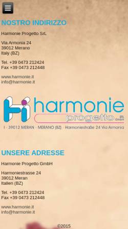Vorschau der mobilen Webseite www.harmonie.it, Harmonie Project GmbH