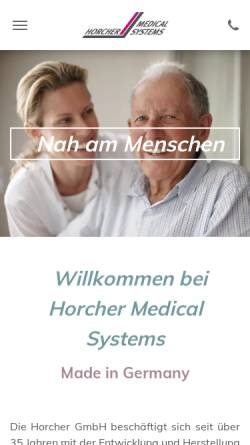 Vorschau der mobilen Webseite www.horcher.com, Horcher GmbH - Reha Systeme