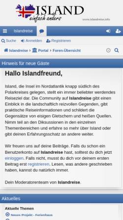 Vorschau der mobilen Webseite www.islandreise.info, Island - einfach anders