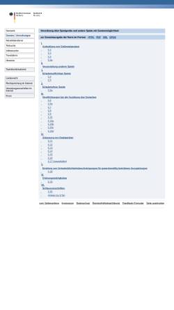 Vorschau der mobilen Webseite www.gesetze-im-internet.de, SpielV, Spielverordnung - Bundesministerium der Justiz
