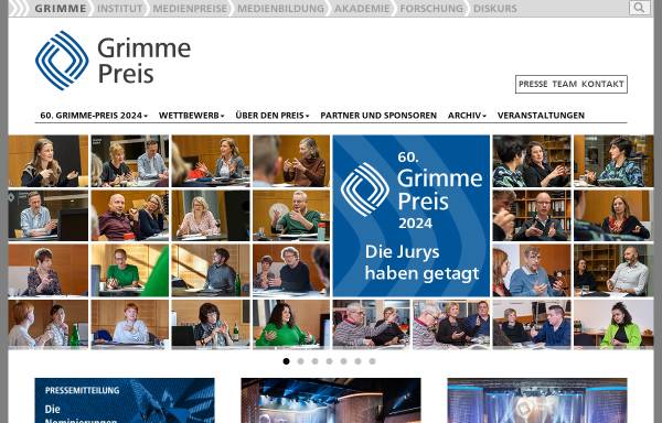 Vorschau von www.grimme-institut.de, Adolf-Grimme-Preis