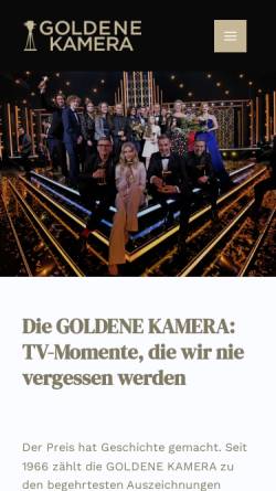 Vorschau der mobilen Webseite www.goldenekamera.de, Die Goldene Kamera