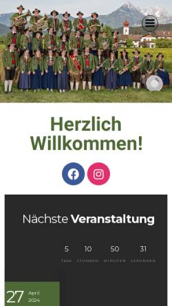 Vorschau der mobilen Webseite www.bmk-oberlangkampfen.at, Bundesmusikkapelle Oberlangkampfen