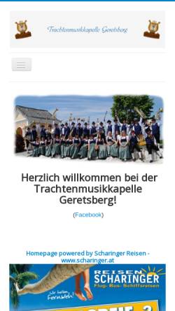 Vorschau der mobilen Webseite tmk-geretsberg.at, Trachtenmusikkapelle Geretsberg
