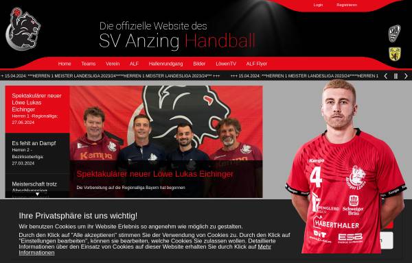 Vorschau von www.handball-anzing.de, Handball Anzing