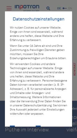 Vorschau der mobilen Webseite www.inpotron.com, Spaun Schaltnetzteile GmbH