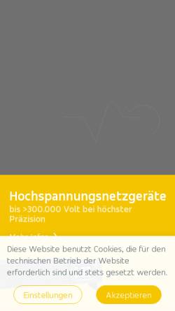 Vorschau der mobilen Webseite www.heinzinger.de, Heinzinger Electronic GmbH