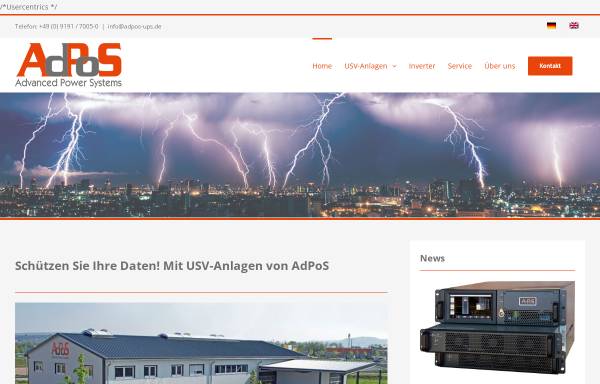 Vorschau von www.adpos-ups.de, AdPoS Advanced Power Systems - Walter W. Sacher