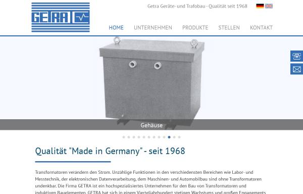 Vorschau von www.getra.de, GETRA Geräte und Transformatorenbau GmbH