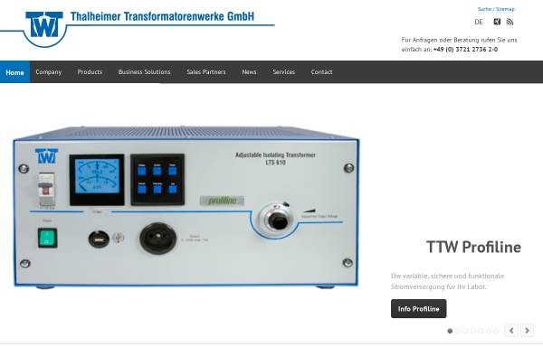 Vorschau von thalheimer-trafowerke.com, Thalheimer Transformatorenwerke GmbH