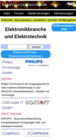 Vorschau der mobilen Webseite www.elektronikbranche.de, Elektronikbranche.de by Firma Emrich Internetdienste